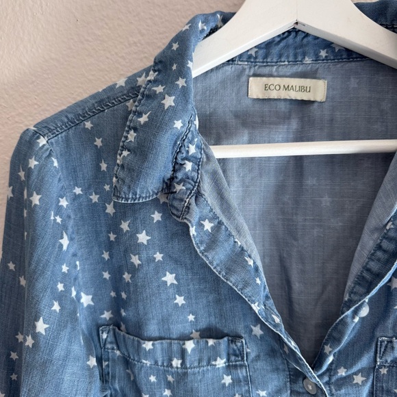 Eco Malibu Star Patterned Chambray Shirt - Picture 5 of 7